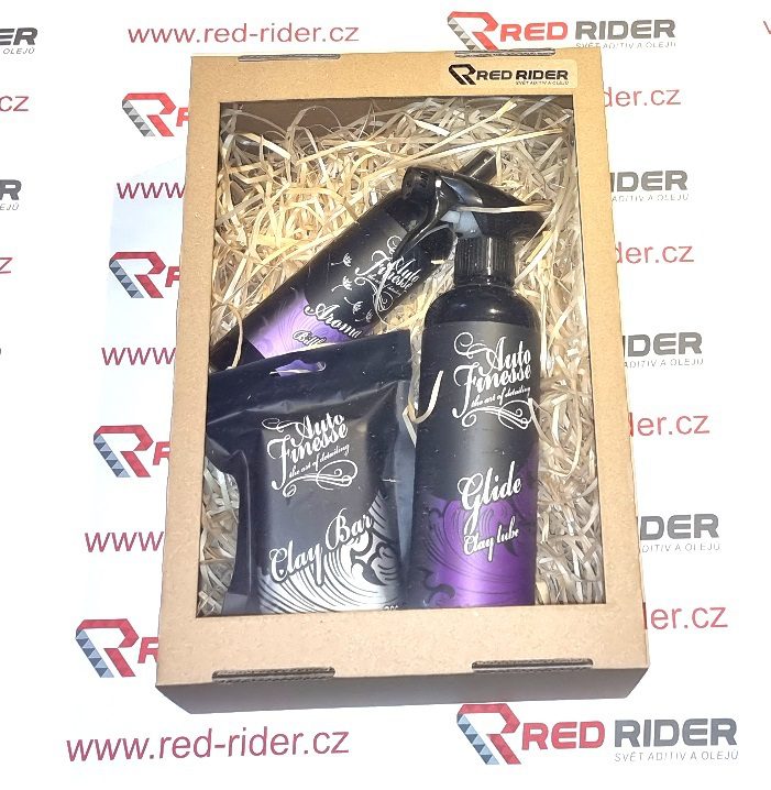 Red-Rider.cz Dárkový set autokosmetiky: Auto Finesse Glide Clay Bar Lube 500 ml + Auto Finesse Detailing Clay Bar 200 g + Auto Finesse Spray Air Freshener Parma Violets 250 ml