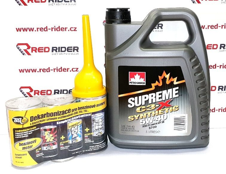 Red-Rider.cz BGSBB40 Dekarbonizační set: BG 109 325 ml, BG 115 325 ml, BG 208 325 ml, Petro Canada C3-X 5W40 5L