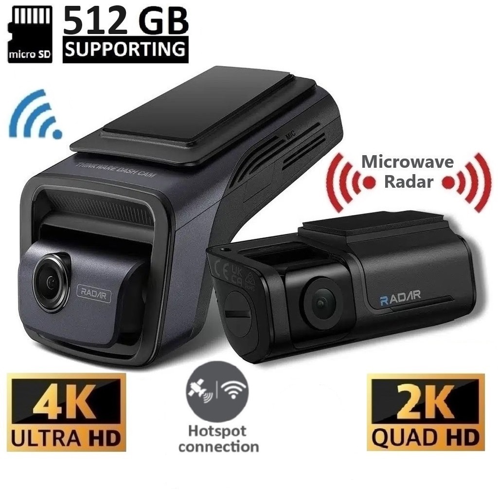 Autokamera 2-kanálová 4K+2K, mikrovlnný Radar senzor 2x Thinkware U3000 2CH