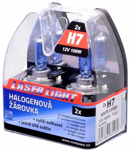 Žárovka Compass White Laser H7 PX26d 12V 100W 2 ks