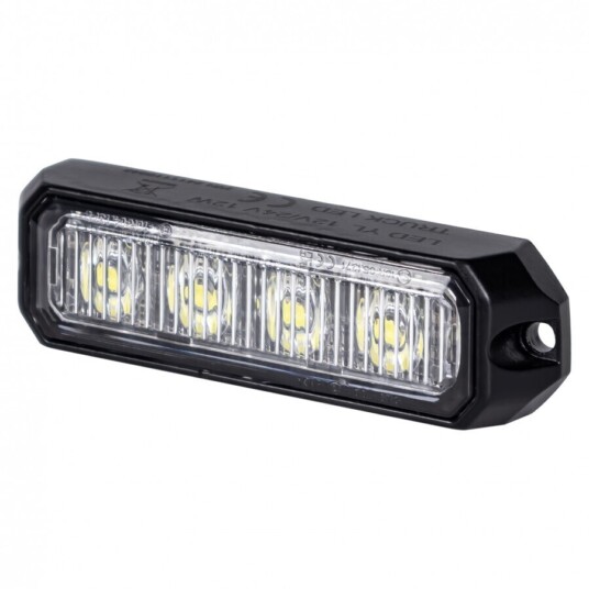 Výstražné LED světlo vnější oranžové, 12-24V 4LED 12W, ECE R65, 96x28 mm