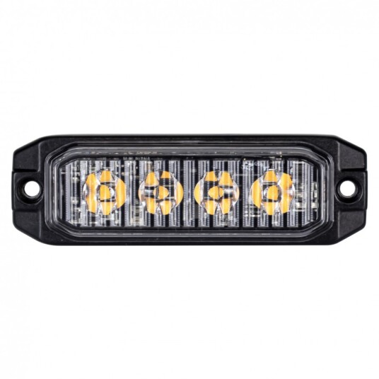 Výstražné LED světlo vnější oranžové, 12-24V 4LED 12W, ECE R65, 101x32 mm