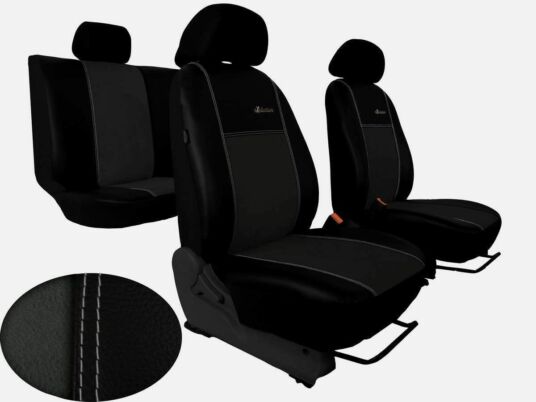 Autopotahy kožené s alcantarou EXCLUSIVE tmavě šedé SIXTOL