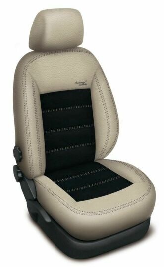 Autopotahy Volkswagen GOLF V PLUS, AUTHENTIC LEATHER, béžovočerné SIXTOL