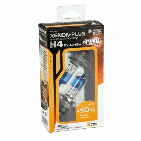 Autožárovky H4 PILOT xenon PLUS 12V, 60/55W +50% sada 2ks