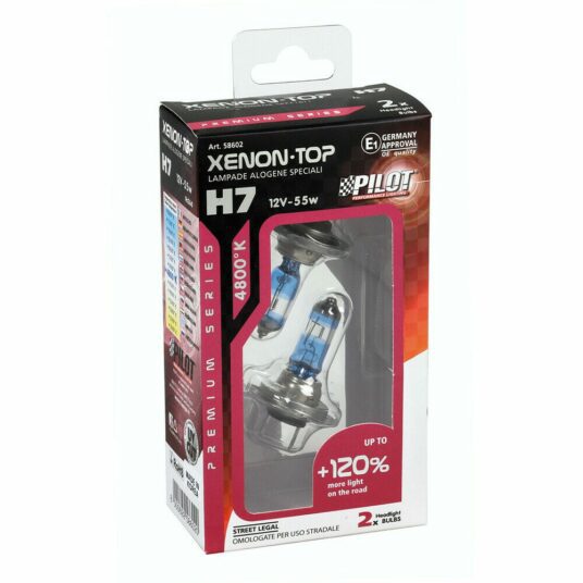 Autožárovky H7 PILOT xenon TOP 12V, 55W +120% sada 2ks