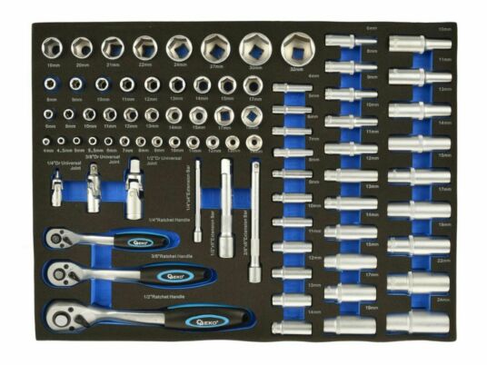 Vložka do zásuvky - ráčnová sada 1/4" -1/2" 80ks GEKO G10833A