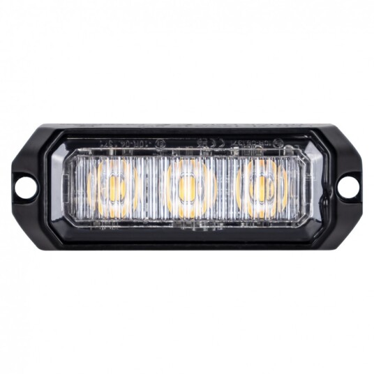 Výstražné LED světlo vnější oranžové, 12-24V 3LED 9W, ECE R10, 80x28 mm