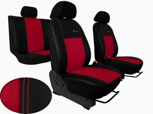 Autopotahy Volkswagen Golf VI, od 2008,bez loket.opěr. ELEGANCE ALCANTARA černočervené SIXTOL
