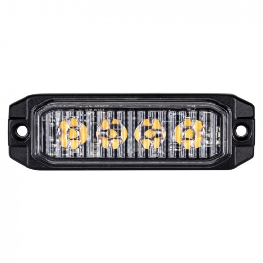 Výstražné LED světlo vnější oranžové, 12-24V 4LED 12W, ECE R65, 101x32 mm
