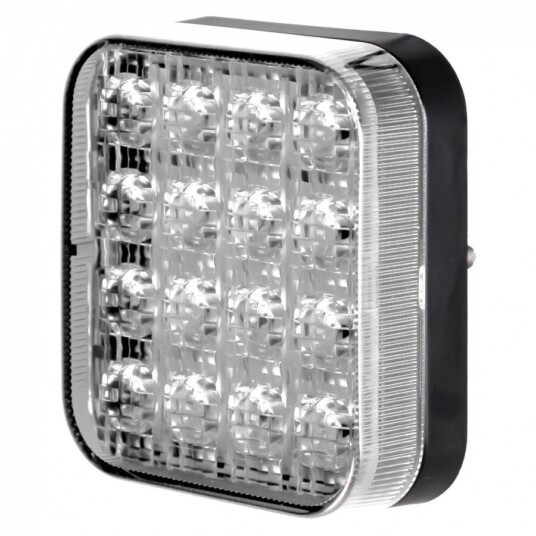 LED couvací světlo, bílé - 87x77x29 mm - 16 LED, ECE R10 R148, IP67
