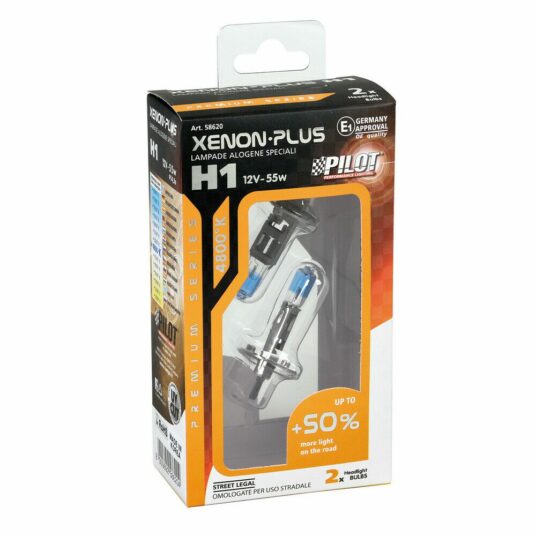 Autožárovky H1 PILOT xenon PLUS 12V, 55W +50% sada 2ks