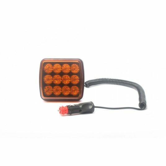 Výstražné LED světlo vnější oranžové, 12-24V 12LED 5W, ECE R65, ECE R10, 110x102 mm