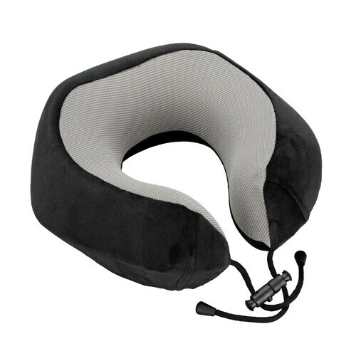 Ergonomický cestovní polštář z paměťové pěny LAMPA - černošedý