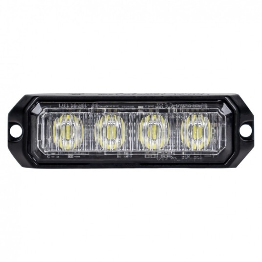 Výstražné LED světlo vnější oranžové, 12-24V 4LED 12W, ECE R65, 96x28 mm