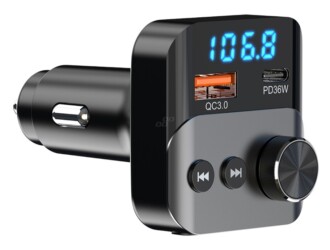Bluetooth/FM modulátor bezdrátový, 12/24V, 1x USB, 1x USB-C