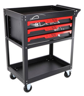 Dílenský vozík s nářadím MECHANIC TROLLEY JASON 94, 3 šuplíky, 1 police. 94 ks nářadí SIXTOL