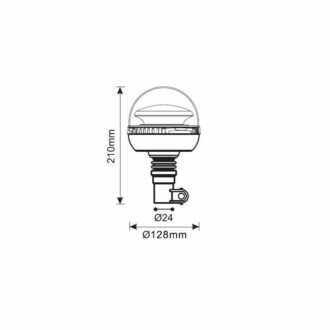 PROFI LED maják na držák 12-24V oranžový magnet ECE R65