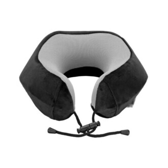 Ergonomický cestovní polštář z paměťové pěny LAMPA - černošedý