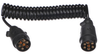 Propojovací spirálový kabel zástrčky tažného zařízení TRAILER CABLE 3, 7-7pin, 3m SIXTOL
