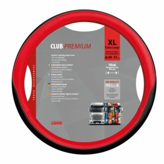 Potah volantu CLUB PREMIUM Skeentex červený - XL 49 - 51 cm