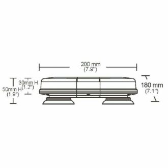 LED rampa oranžová na magnet, 12-24V 32LED 1.5W 200x180x45 mm