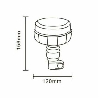 PROFI LED maják na držák, 12-24V, 12x3W oranžový, ECE R65