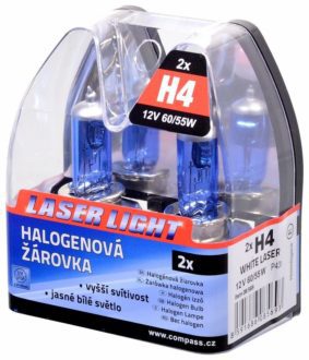 Žárovka Compass White Laser H4 P43t-38 12V 60/55W 2 ks