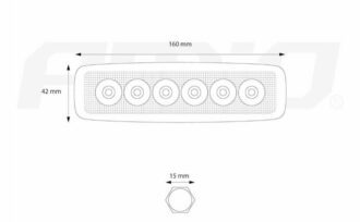 LED pracovní světlo 6 LED 9-60V 18W 160x43x42mm