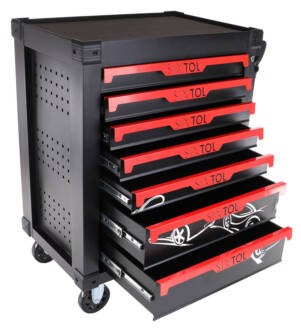 Dílenský vozík na nářadí MECHANIC TROLLEY KEVIN 182, 7 šuplíků,182 ks nářadí SIXTOL
