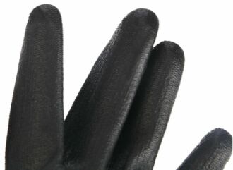 Rukavice pracovní z polyesteru polomáčené v polyuretanu GLOVE PE-PU 10, černé, velikost 10 SIXTOL