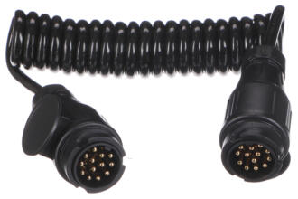 Propojovací spirálový kabel zástrčky tažného zařízení TRAILER CABLE 4, 13-13pin, 3m SIXTOL