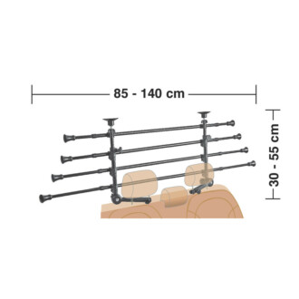 Mříž na převážení psů do zavazadlového prostoru na hlavové opěrky GRG-9 - BEZ OBALU