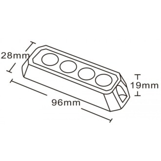 Výstražné LED světlo vnější oranžové, 12-24V 4LED 12W, ECE R65, 96x28 mm