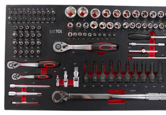 Dílenský vozík s nářadím MECHANIC TROLLEY TITAN 1559, 13 šuplíků, 1559 ks nářadí SIXTOL