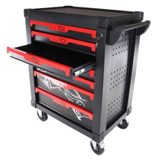 Dílenský vozík na nářadí MECHANIC TROLLEY KEVIN 195, 7 šuplíků, 195 ks nářadí SIXTOL