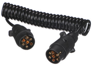 Propojovací spirálový kabel zástrčky tažného zařízení TRAILER CABLE 3, 7-7pin, 3m SIXTOL