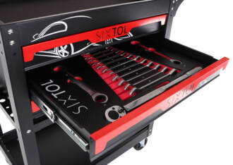 Dílenský vozík s nářadím MECHANIC TROLLEY JASON 94, 3 šuplíky, 1 police. 94 ks nářadí SIXTOL