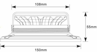 LED maják, 12-24V, 12x LED oranžový, magnet, ECE R65 R10