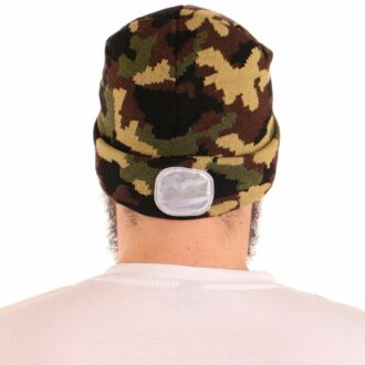 Čepice s čelovkou 180lm, nabíjecí, USB, univerzální velikost, bavlna/PE, maskáčová SIXTOL