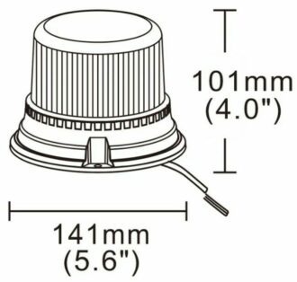 LED maják, 12-24V, 24x LED oranžový, pevná montáž, ECE R65 R10