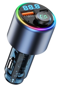 Bluetooth/FM modulátor bezdrátový, 12/24V, 1x USB, 1x USB-C