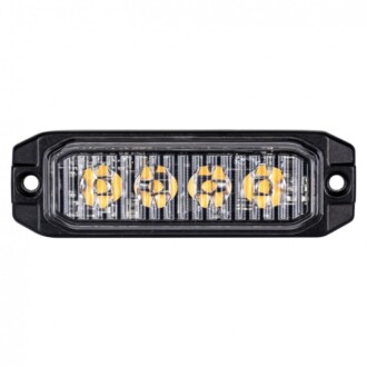 Výstražné LED světlo vnější oranžové, 12-24V 4LED 12W, ECE R65, 101x32 mm