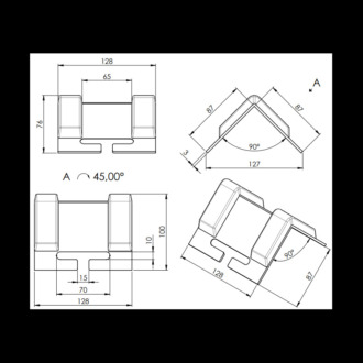 Ochranný roh k upínacím pásům 130x100 mm PVC