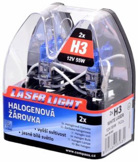 Žárovka Compass White Laser H3 Pk22s 12V 55W 2 ks