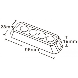 Výstražné LED světlo vnější oranžové, 12-24V 4LED 12W, ECE R65, 96x28 mm