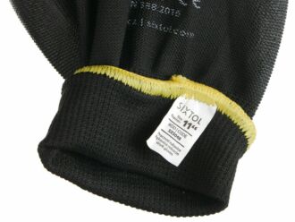 Rukavice pracovní z polyesteru polomáčené v polyuretanu GLOVE PE-PU 11, černé, velikost 11 SIXTOL