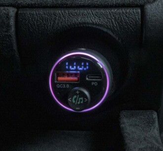 Bluetooth/FM modulátor bezdrátový, 12/24V, 1x USB, 1x USB-C