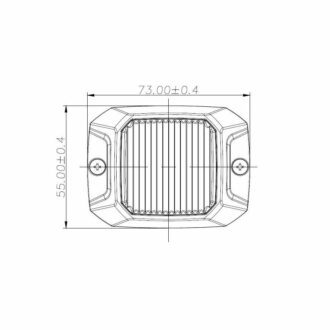 Výstražné LED světlo vnější oranžové, 12-24V 4LED 10W, ECE R65, ECE R10, 73x55 mm