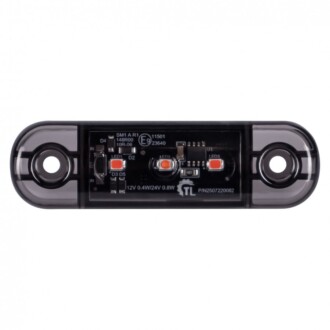 LED poziční světlo červené 84x24x11mm 3LED 12/24V ECE R10 R148